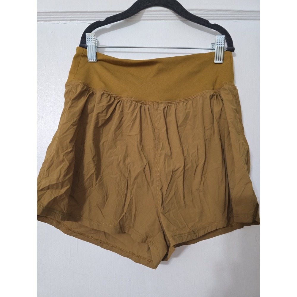 Madewell Women's Lined Running Active Shorts Mustard Brown New XS